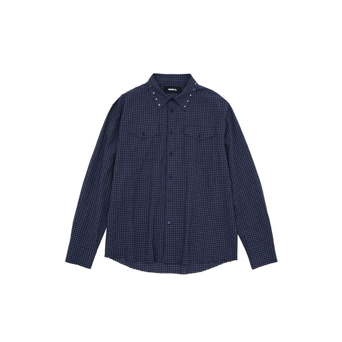 메아 스터디드 체크 셔츠 네이비(Mea Studded Check Shirt Navy)