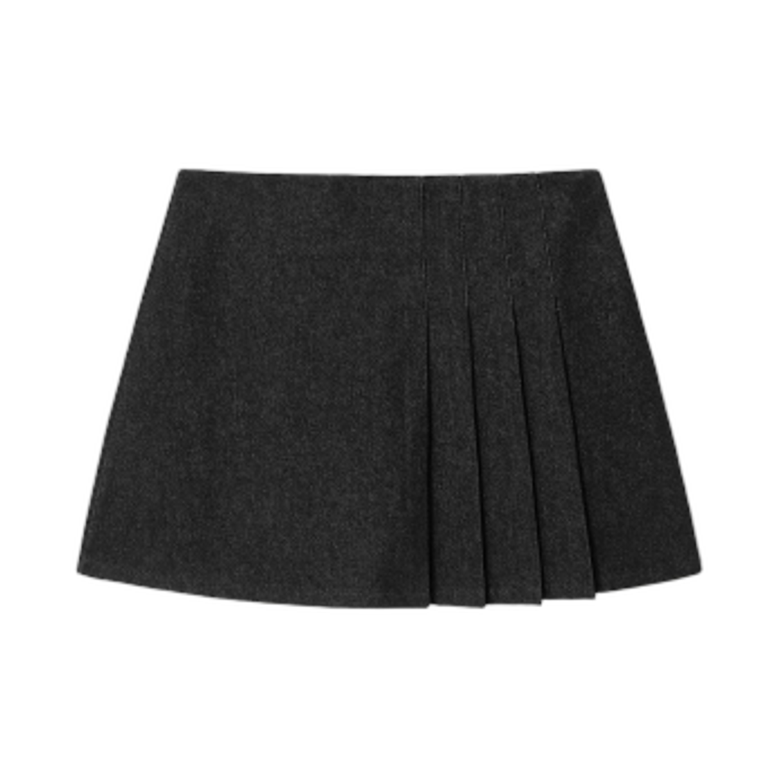 125327MP15 (W) 8seconds Denim Pleats Skirt Black