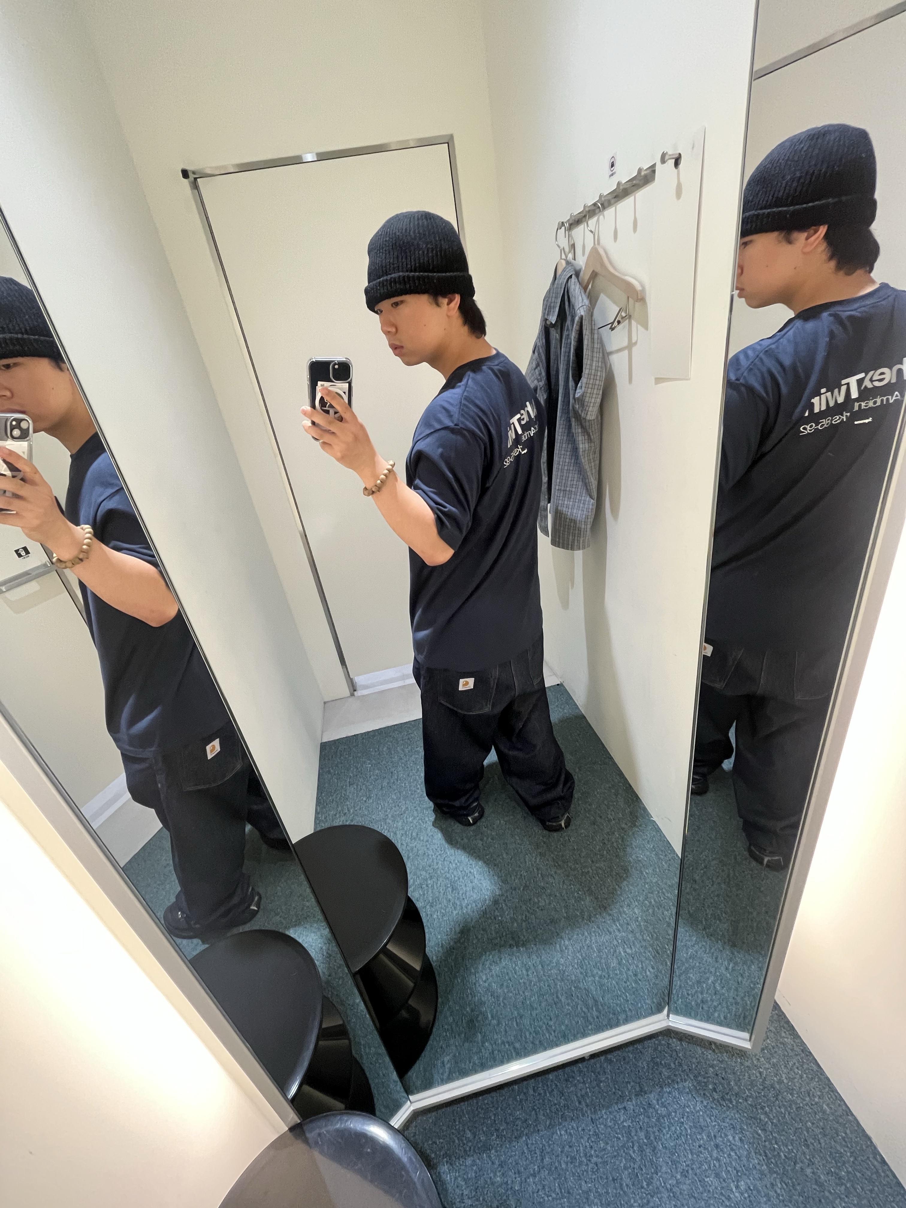 Supreme x Aphex Twin Ambient Works T-Shirt Navy - 25SS, Carhartt WIP Brandon Pants Blue Rigid 착용 스타일 - 2