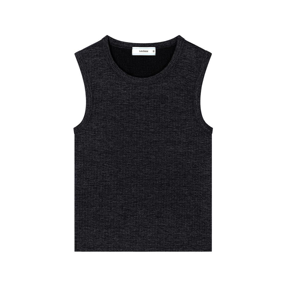 웨이비니스 플루티드 리브드 슬리브리스 차콜(Waviness Fluted Ribbed Sleeveless Charcoal)