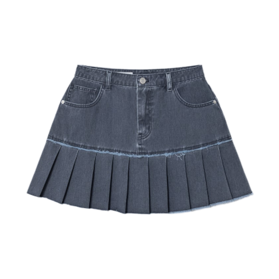 115527AP43 (W) 8seconds Cut Off Pleats Skirt Gray Antique Silver