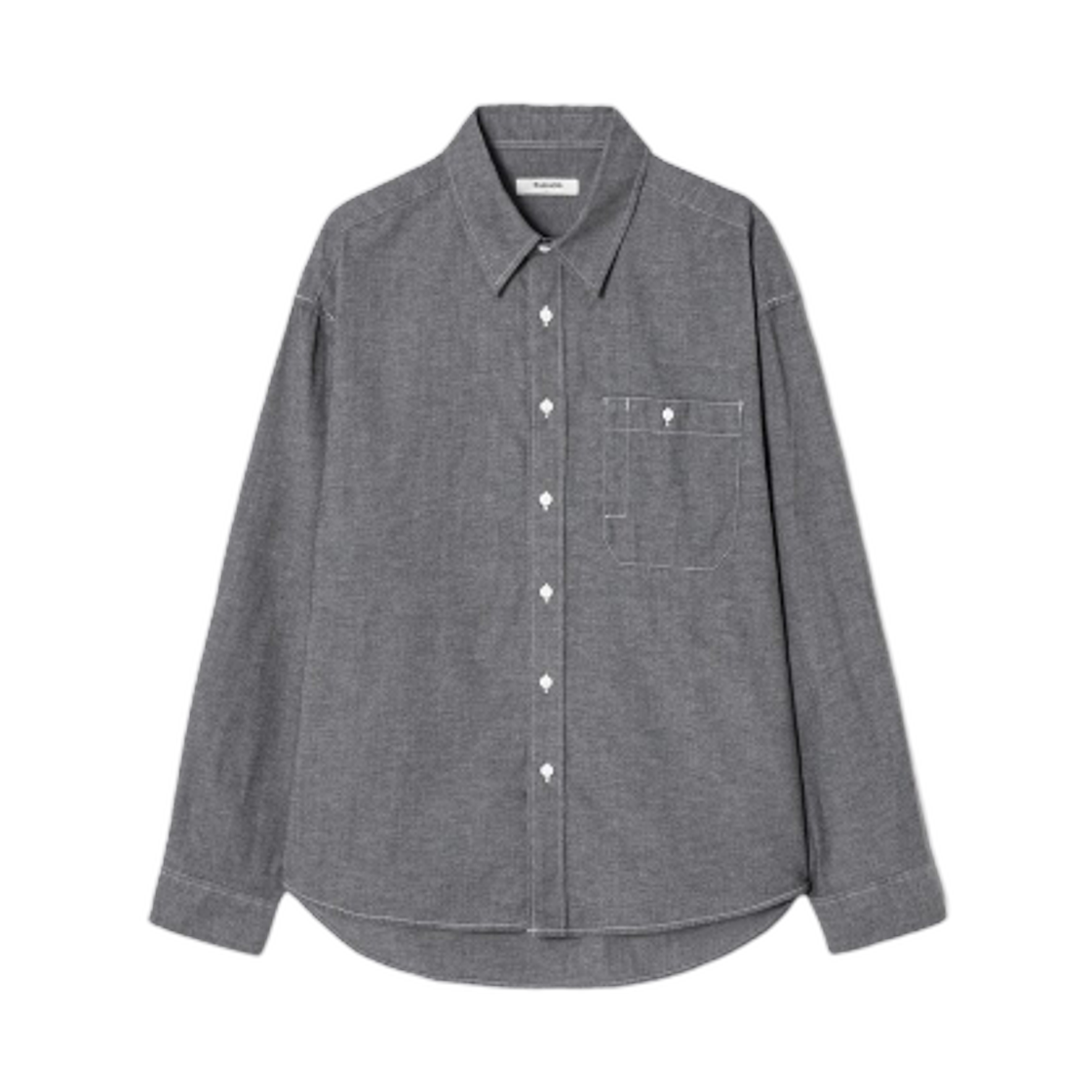 425364LY25 8seconds Chambray Top Stitch Shirt Black