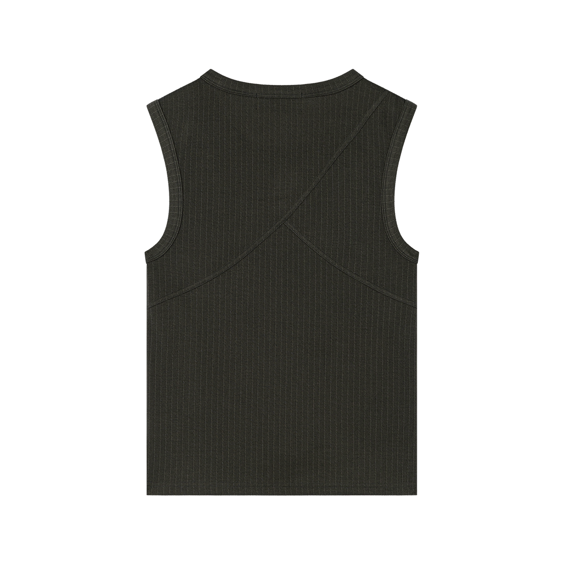 웨이비니스 플루티드 리브드 슬리브리스 카키(Waviness Fluted Ribbed Sleeveless Khaki) - 2
