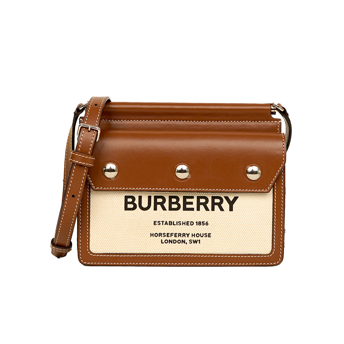 ITBA7M2BLUN3 Burberry Title Horseferry Print Shoulder Bag Brown 8014611