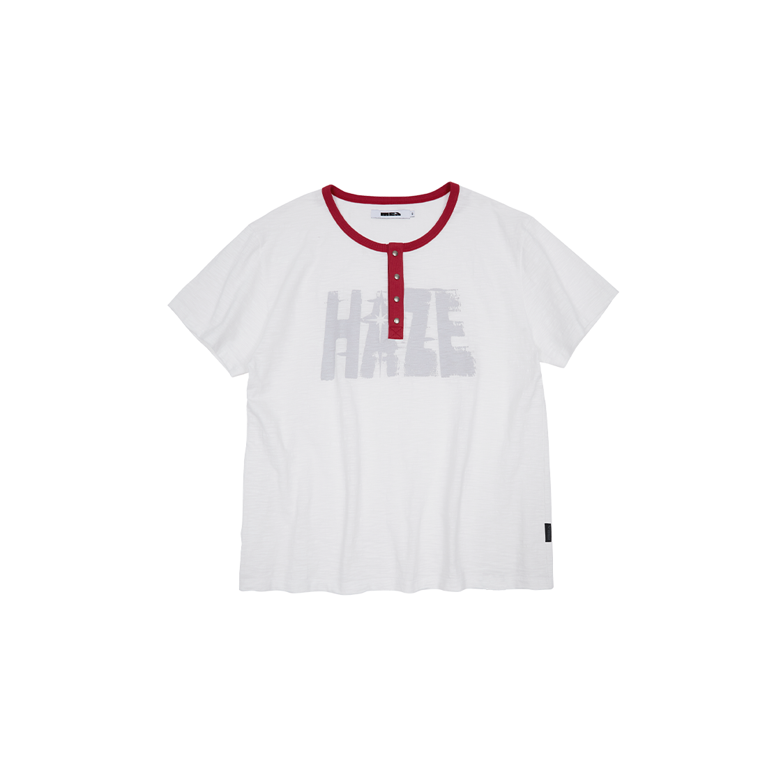 메아 헤이즈 헨리 티셔츠 화이트(Mea Haze Henley T-Shirt White)