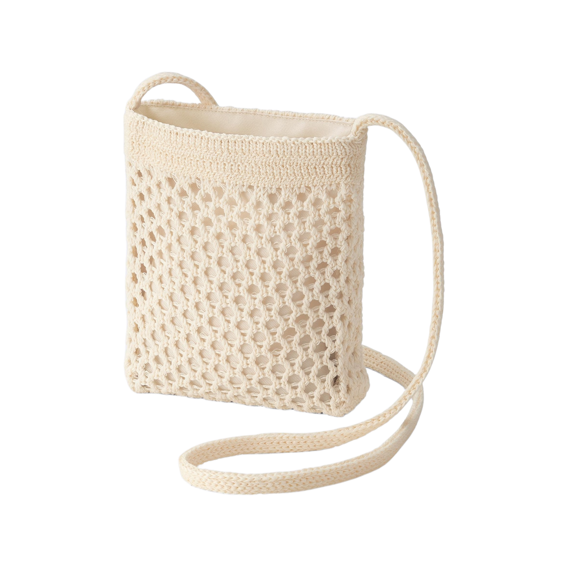 GU 메쉬 니트 숄더 파우치 +E 내츄럴(GU Mesh Knit Shoulder Pouch +E Natural)