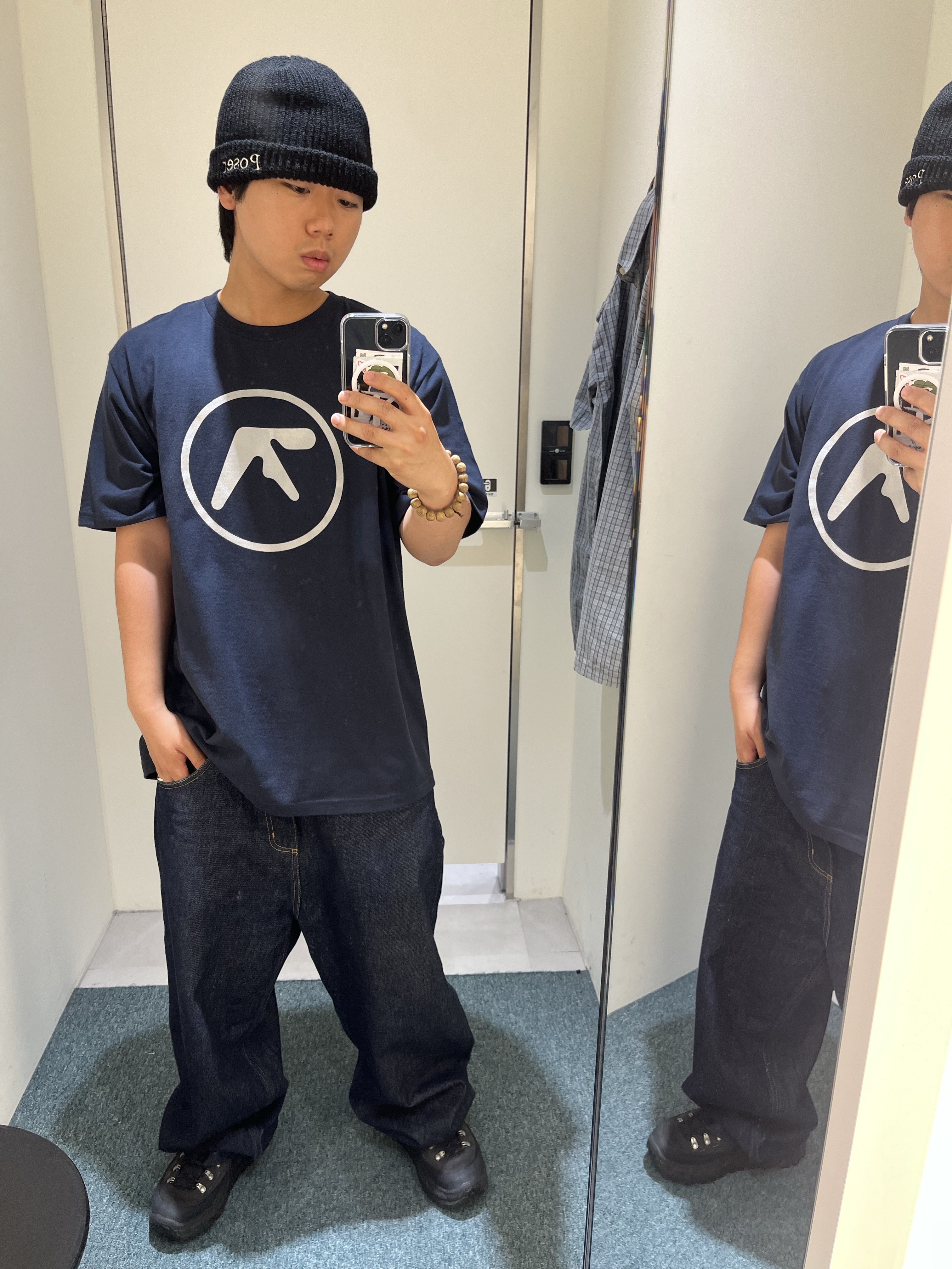 Supreme x Aphex Twin Ambient Works T-Shirt Navy - 25SS, Carhartt WIP Brandon Pants Blue Rigid 착용 스타일 - 3