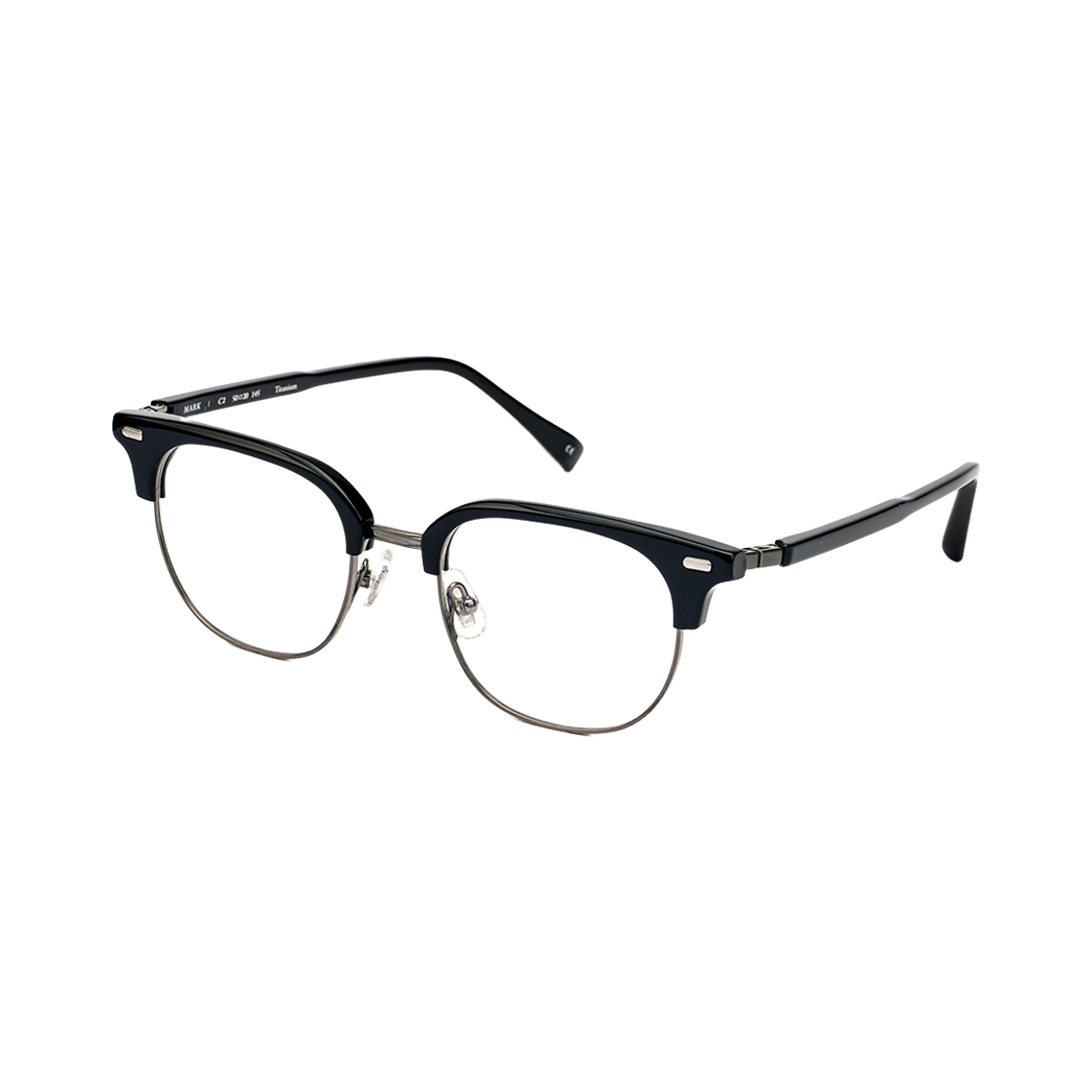 테츠오아이웨어 마크 하금테 C2 블랙 & 그레이(TETSUO EYEWEAR Mark C2 Black & Gray) - 2