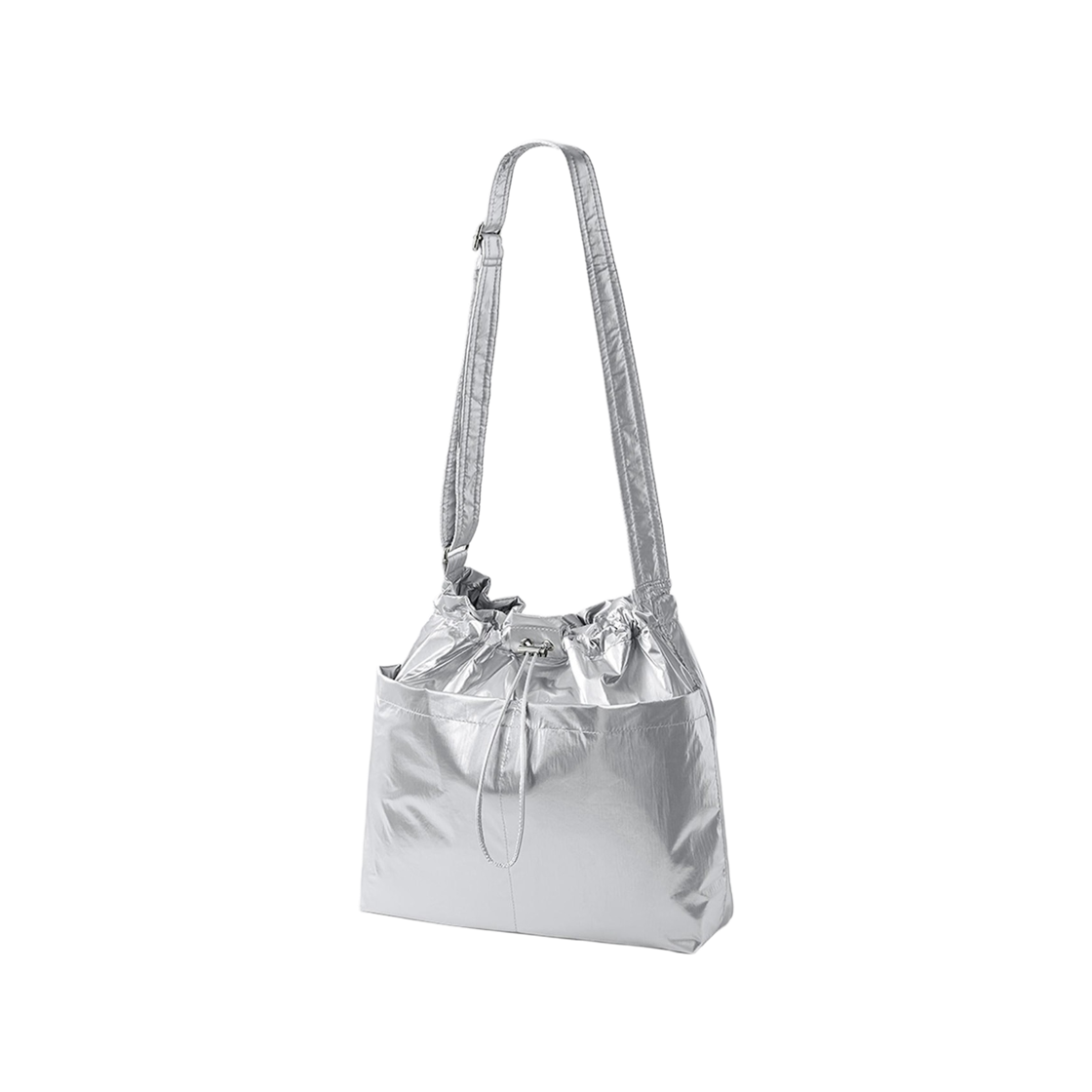 GU 나일론 드로우스트링 숄더백 실버(GU Nylon Drawstring Shoulder Bag Silver) - 1