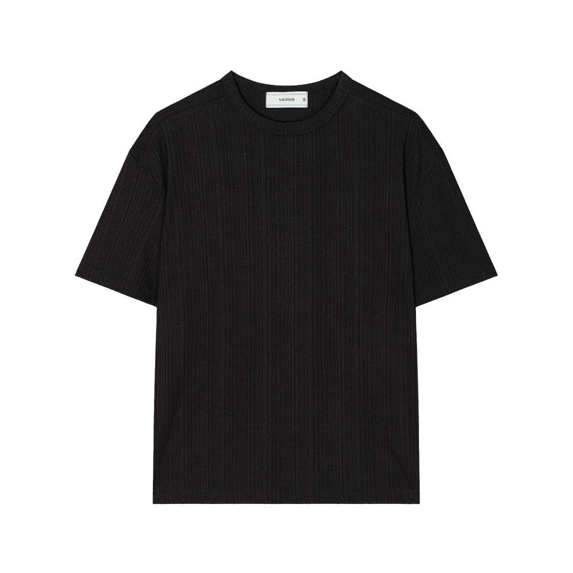 웨이비니스 립 텍스처드 티셔츠 블랙(Waviness Rib Textured T-shirts Black)