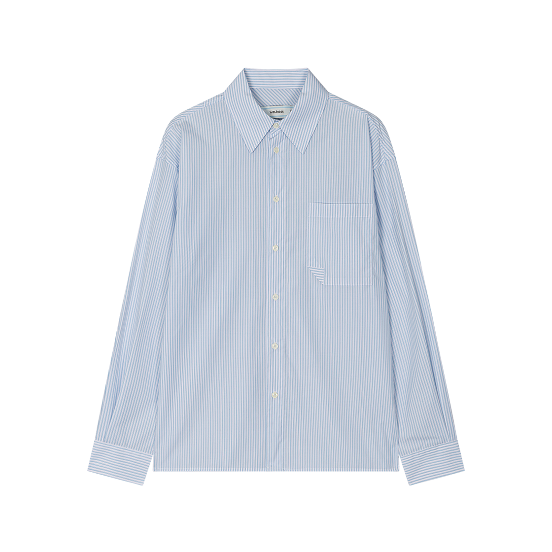 웨이비니스 오리가미 스트라이프 셔츠 블루(Waviness Origami Stripe Shirts Blue)