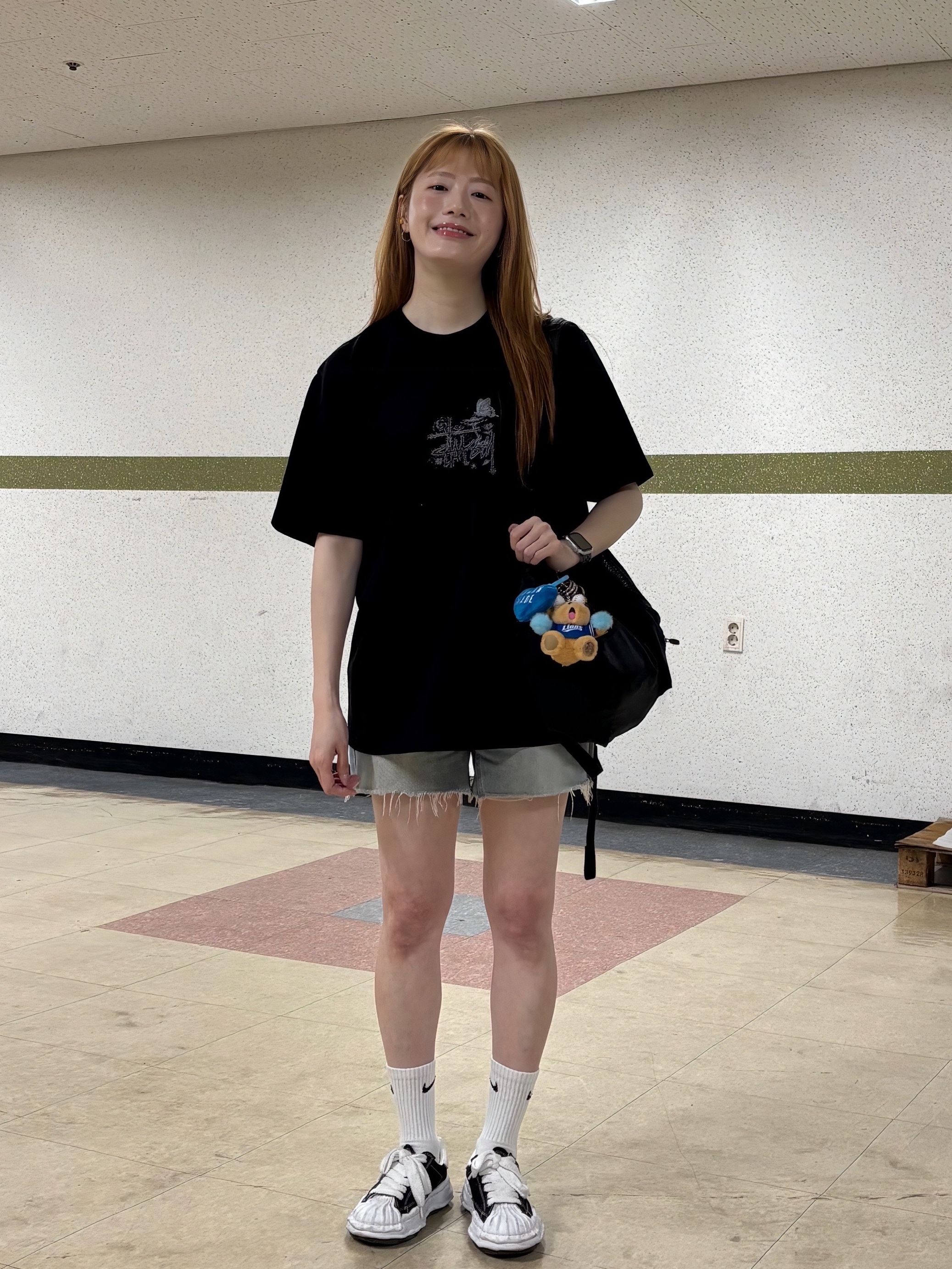 Maison Mihara Yasuhiro Blakey OG Sole Canvas Low-top Sneakers Black White, Starbucks x KBO Lions Bearista Keychain 착용 스타일 - 2