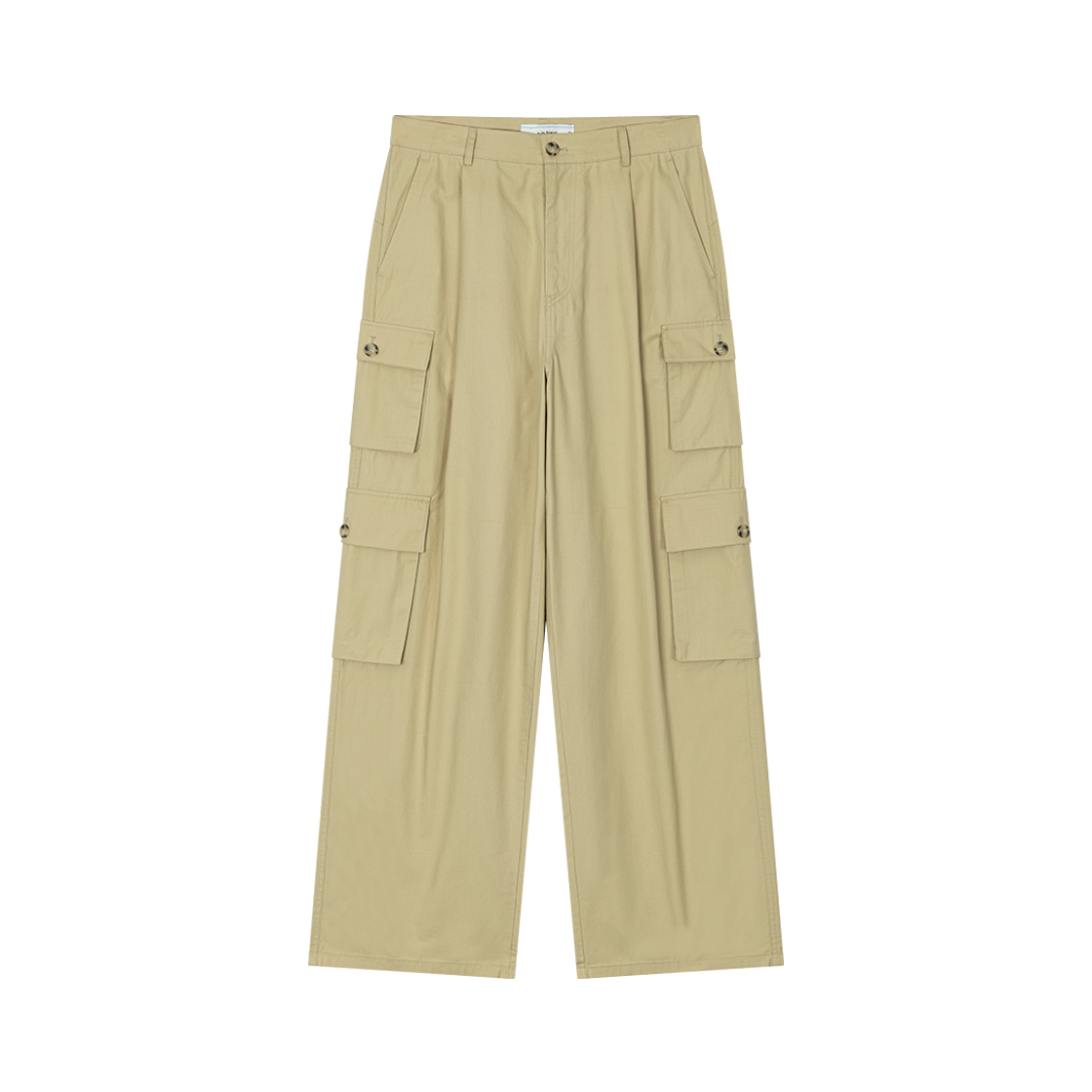 웨이비니스 와이드 카고 코튼 팬츠 베이지(Waviness Wide Cargo Cotton Pants Beige)