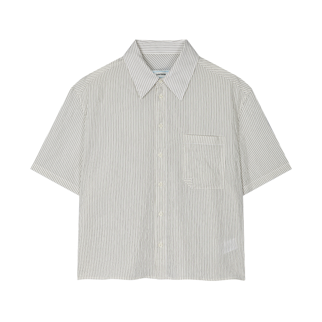 웨이비니스 쉬어 오리가미 크롭 하프 셔츠 화이트(Waviness Sheer Origami Crop Half Shirts White)