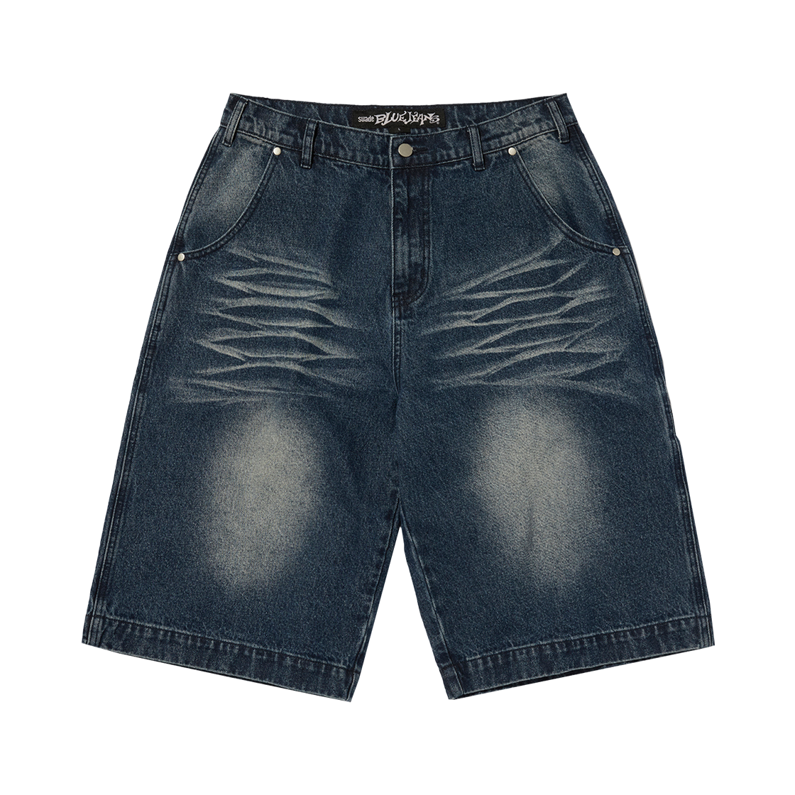 스웨이드 링클 워시드 쇼츠 다크 블루(Suade Wrinkle Washed Shorts Dark Blue)