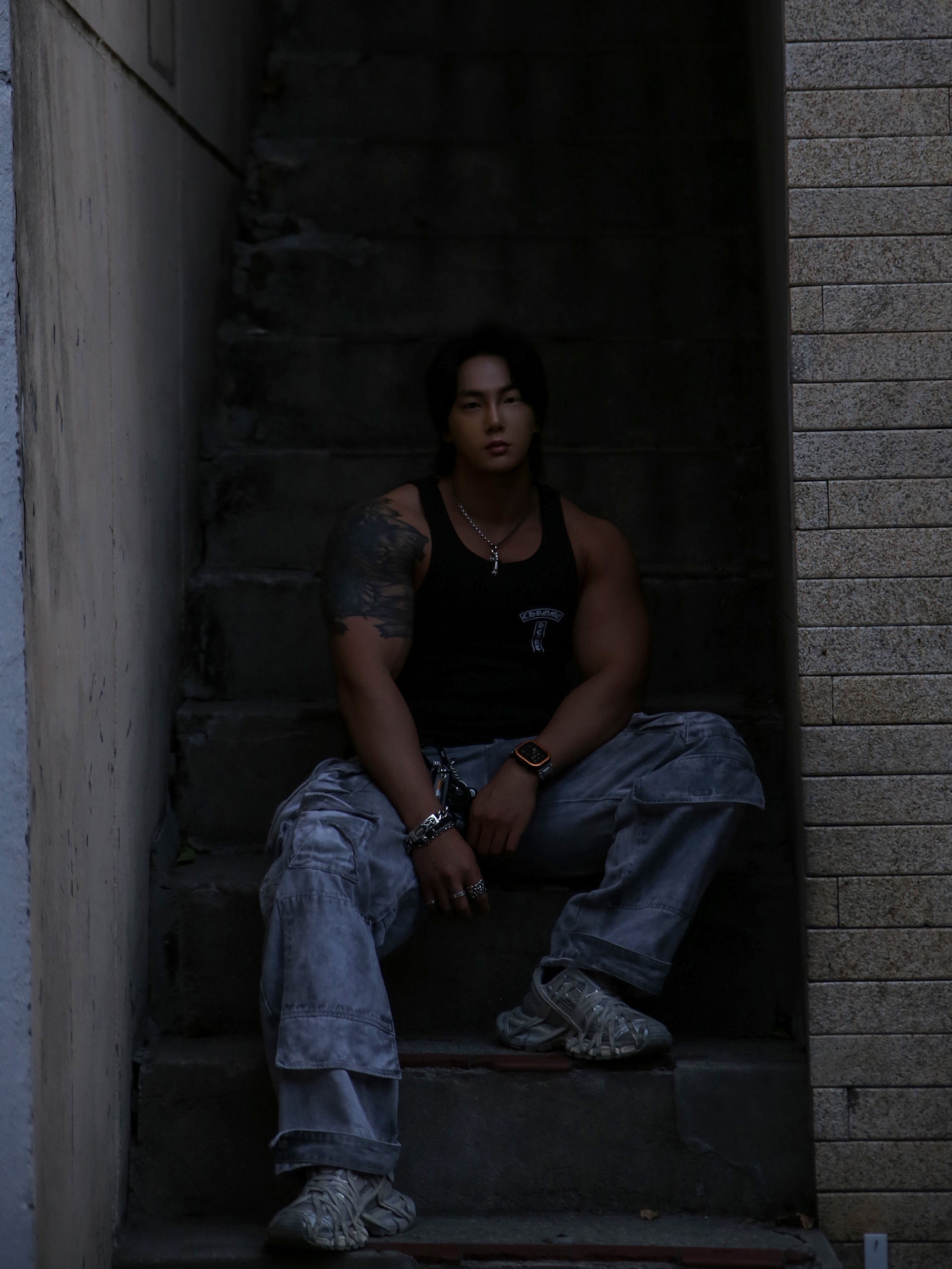Chrome Hearts Cross T-Bar Logo Tank Top Black, Hansroom Chrome Hearts Dagger ID Fancy Bracelet 착용 스타일 - 7