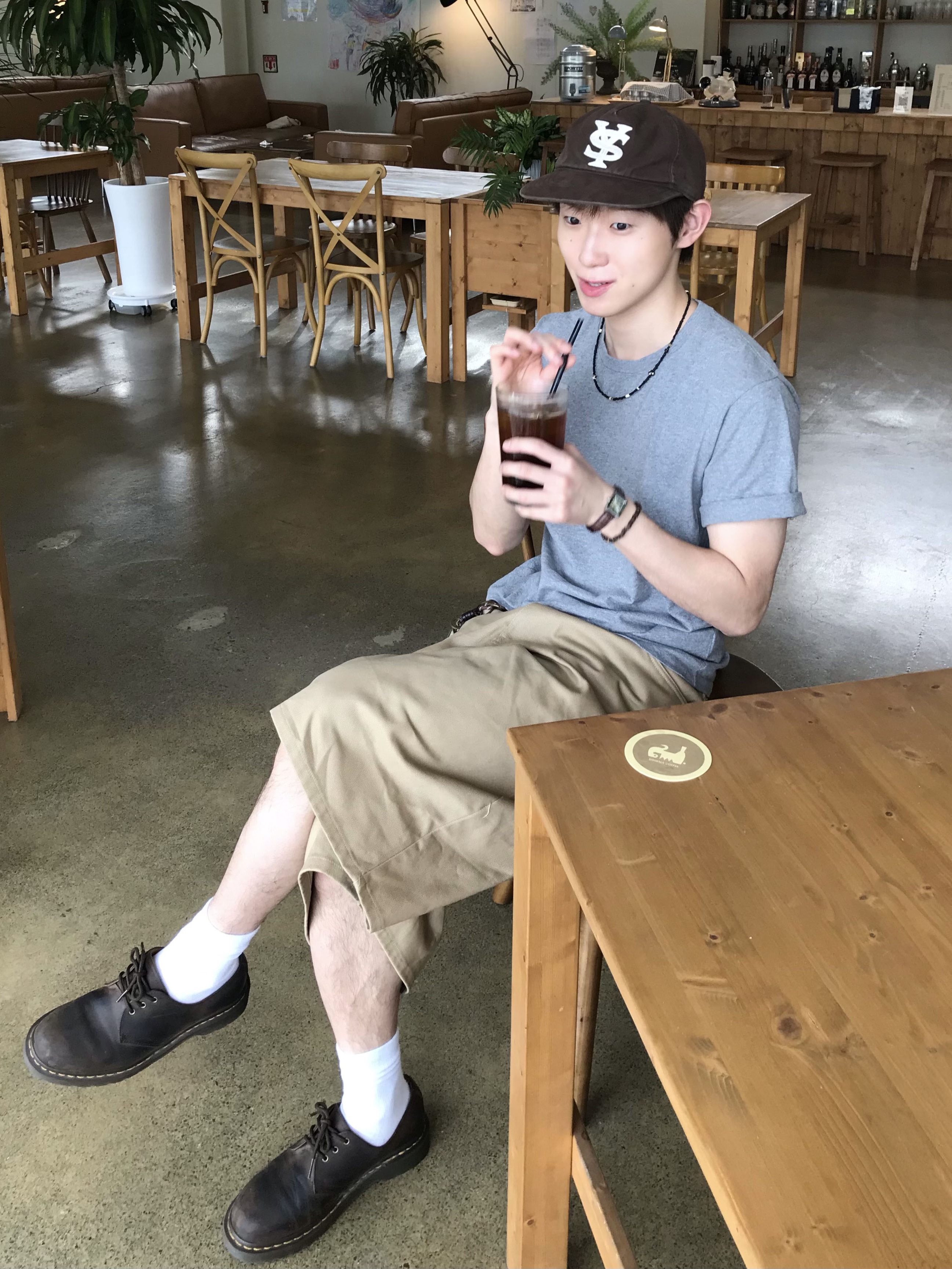 Sunday Ceremony Sy Logo 5 Panel Cotton Cap - Brown 착용 스타일 - 3