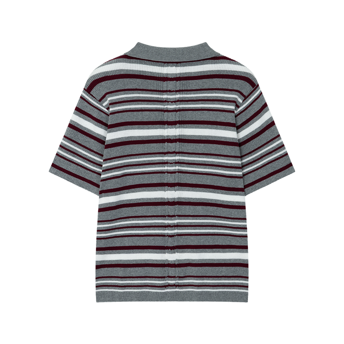 웨이비니스 멀티 스트라이프 폴로 니트 그레이(Waviness Multi Stripe Polo Knit Grey) - 2