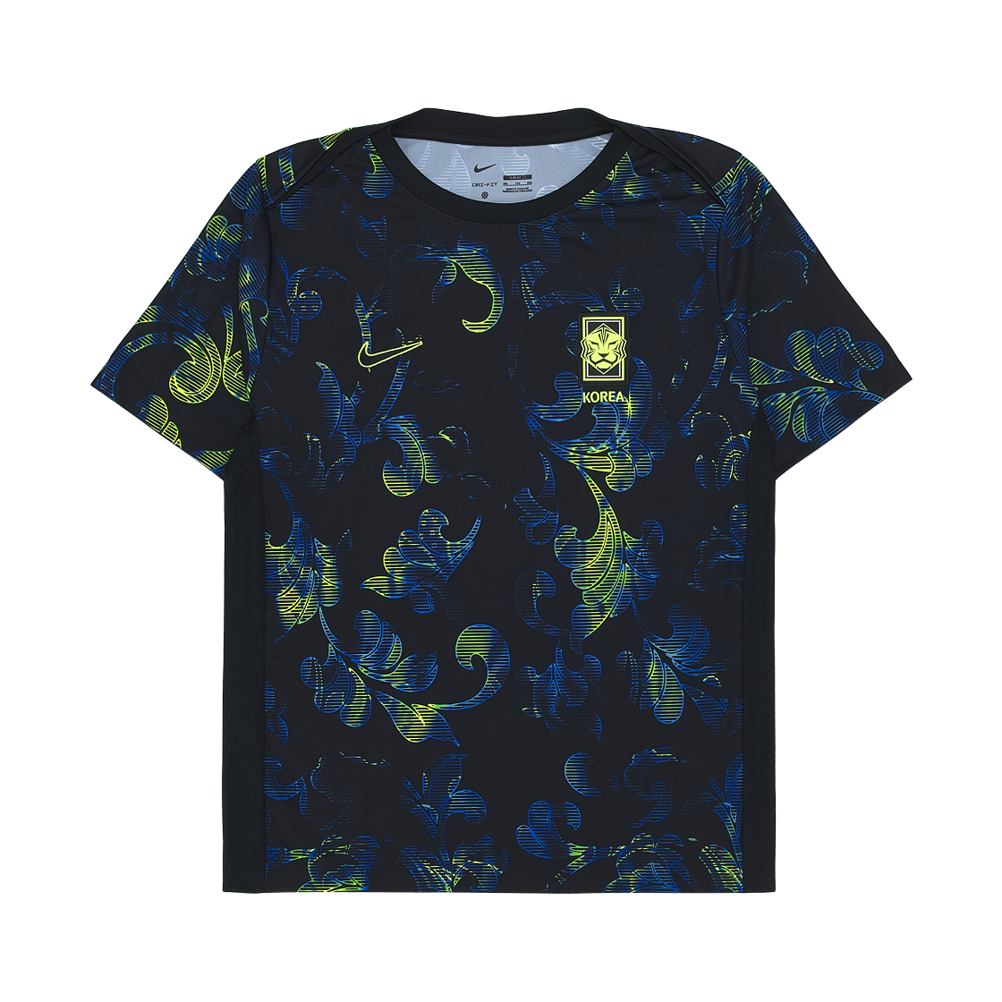 나이키 대한민국 아카데미 프로 드라이핏 축구 프리매치 숏슬리브 탑 블랙 볼트 - 아시아(Nike Korea Academy Pro Dri-Fit Soccer Pre-Match Short Sleeve Top Black Volt - Asia) - 1