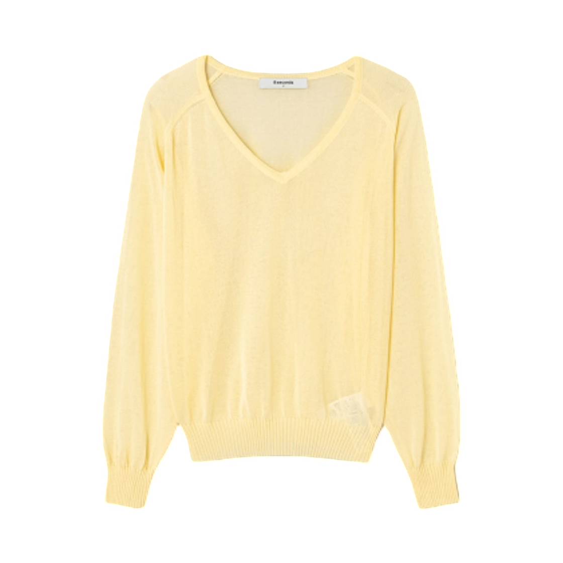 125551MB2E (W) 8seconds V-Neck Loose Fit Sheer Pullover Yellow Gold