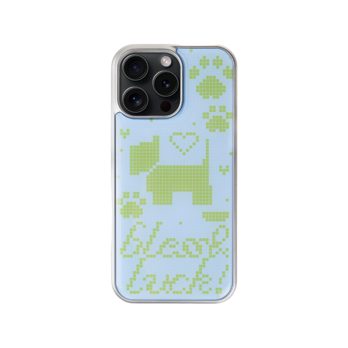 p17 COLLAGEVACANCE Color Knitting Pattern Silver Epoxy Bumper Case Dog