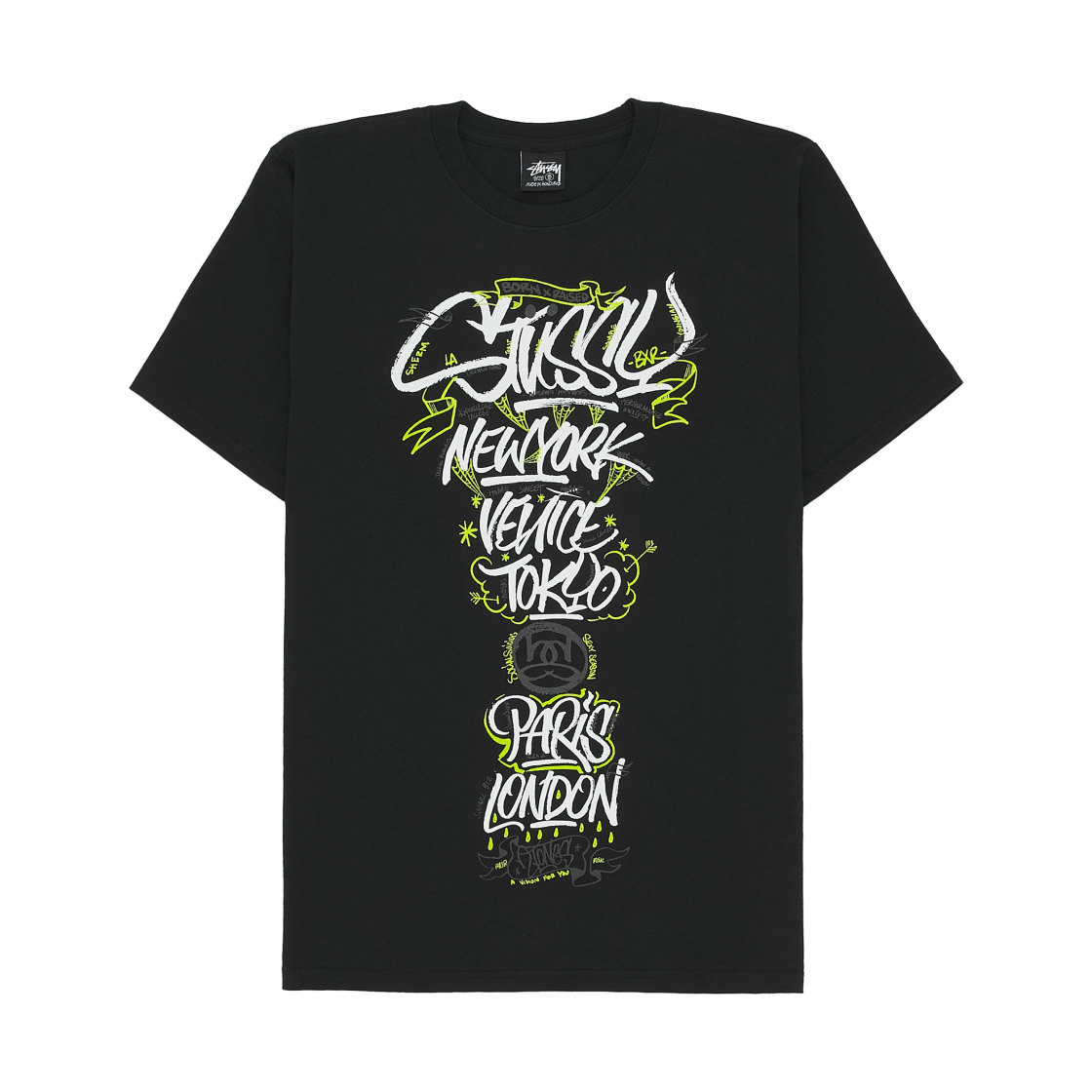 스투시 x 본앤레이즈드 핸드스타일 티셔츠 블랙(Stussy x Born X Raised Handstyles T-Shirt Black) - 2
