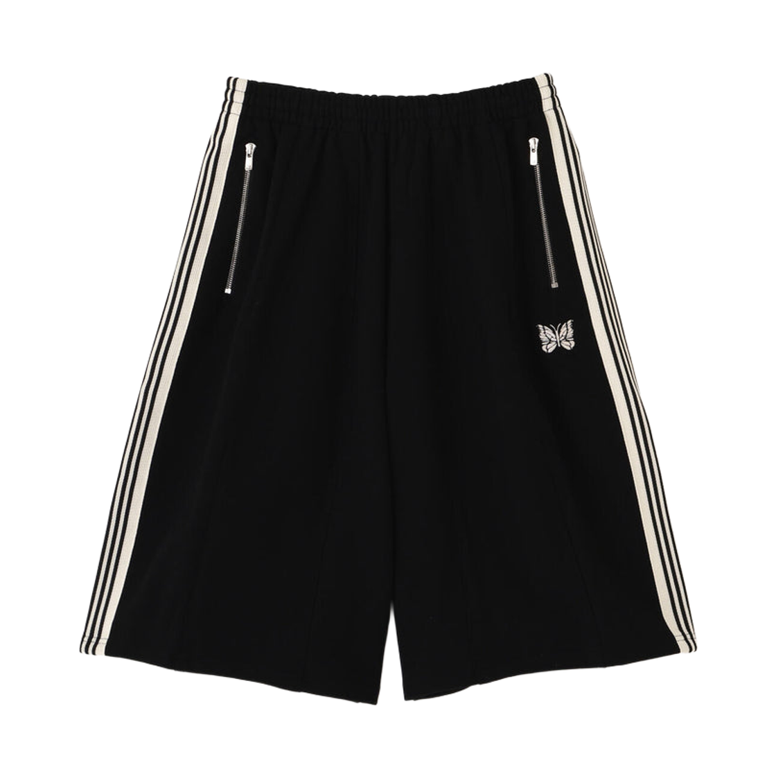 니들스 x LHP H.D. 트랙 쇼츠 코튼 저지 블랙 - LHP 한정(Needles x LHP H.D. Track Shorts Cotton Jersey Black - LHP Exclusive)