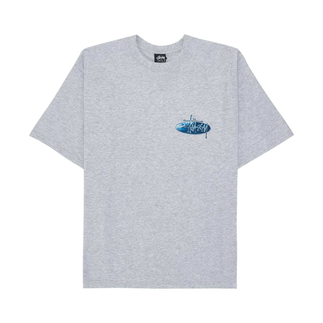 스투시 웨이브 오발 티셔츠 애쉬 헤더(Stussy Wave Oval T-Shirt Ash Heather) - 2