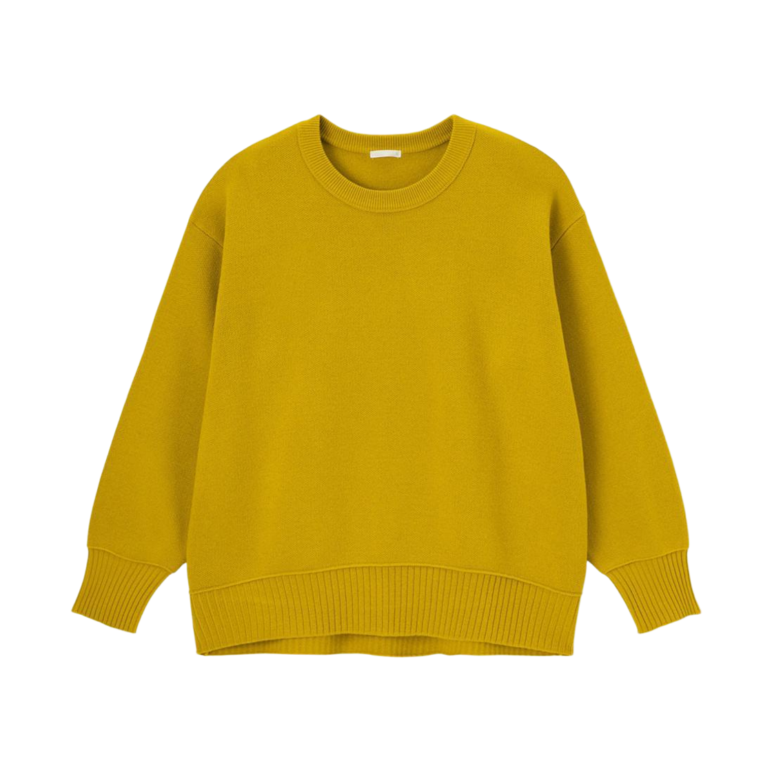 (W) GU 오버사이즈 크루넥 스웨터 옐로우((W) GU Oversized Crewneck Sweater Yellow) - 1