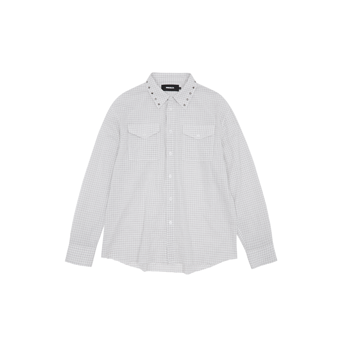 메아 스터디드 체크 셔츠 화이트(Mea Studded Check Shirt White)