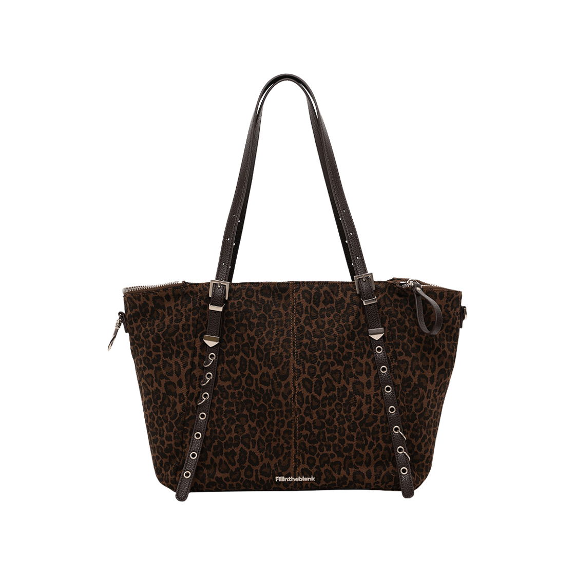 필인더블랭크 트러커 백 레오파드 브라운(Fillintheblank Trucker Bag Leopard Brown)