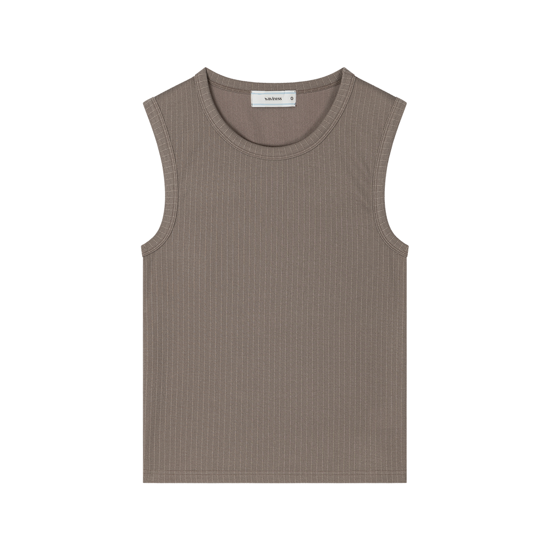 웨이비니스 플루티드 리브드 슬리브리스 샌드(Waviness Fluted Ribbed Sleeveless Sand)