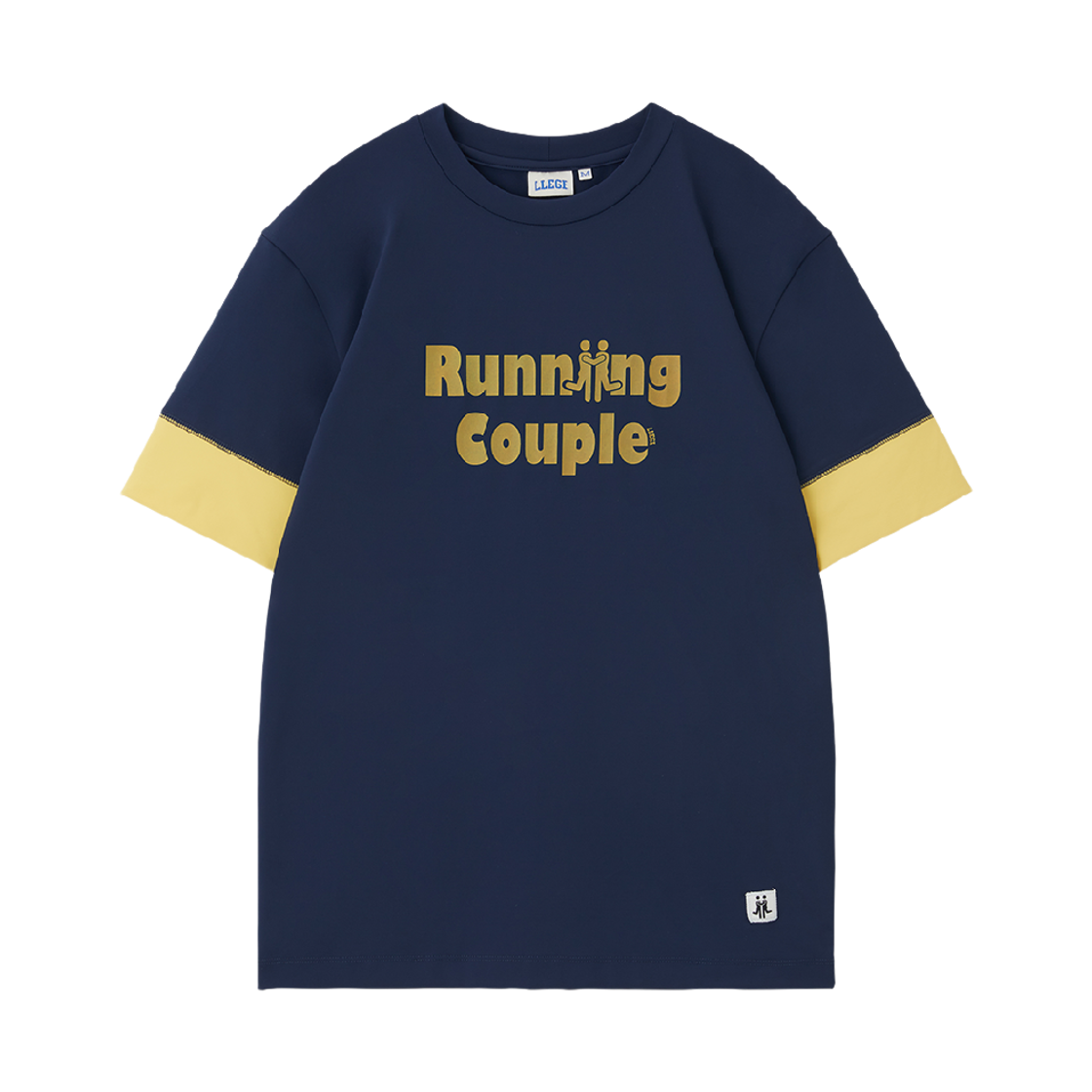 리지 러닝 커플 슬림 핏 탑 네이비(LLEGE Running Couple Slim Fit Top Navy)