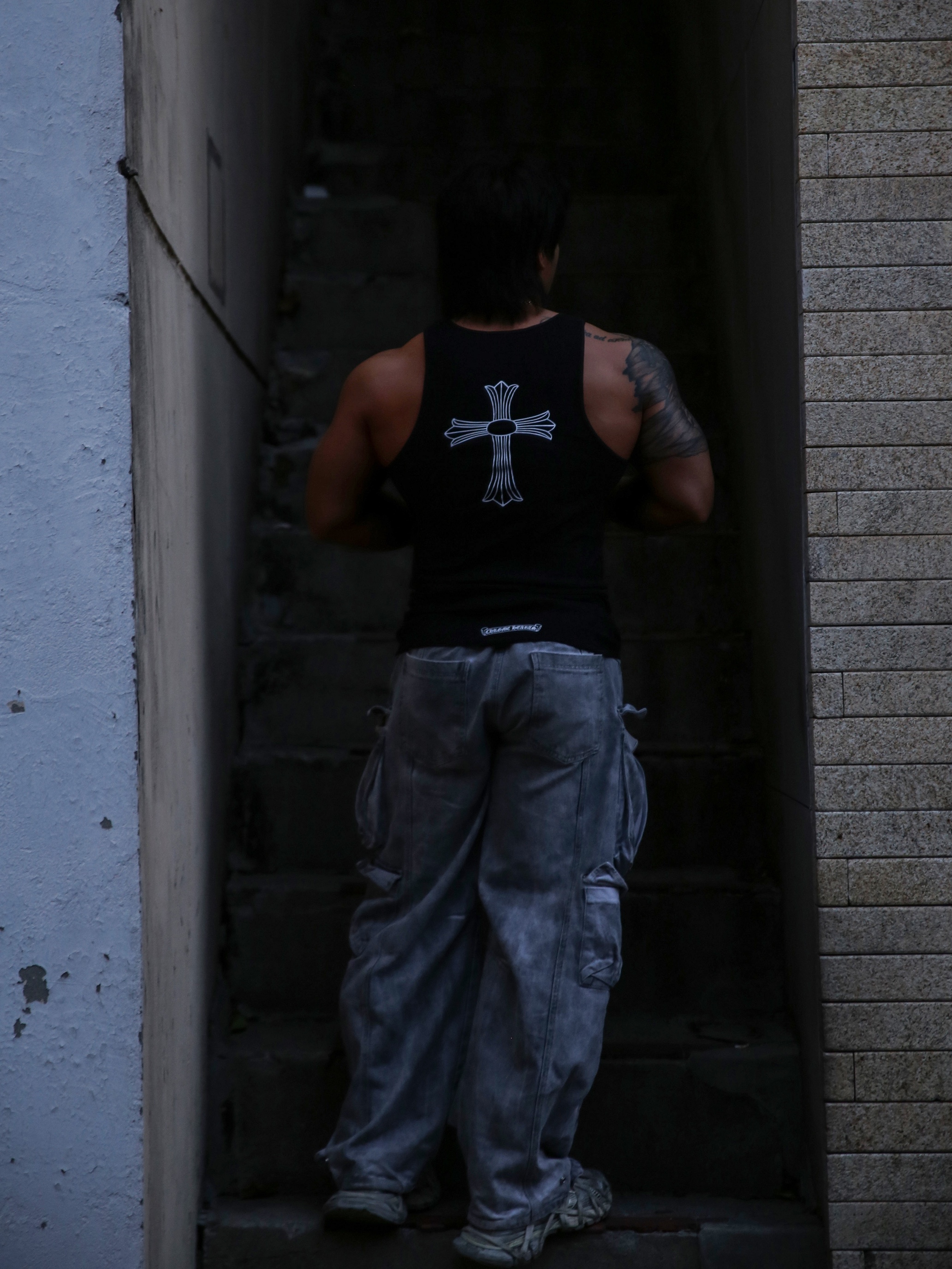 Chrome Hearts Cross T-Bar Logo Tank Top Black, Hansroom Chrome Hearts Dagger ID Fancy Bracelet 착용 스타일 - 2
