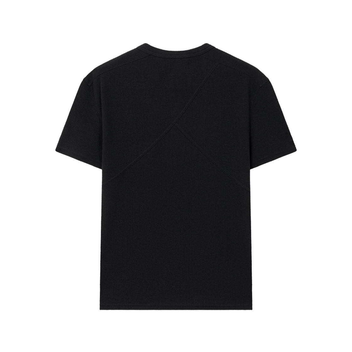 웨이비니스 리브드 레이어드 헨리넥 티셔츠 블랙(Waviness Ribbed Layered Henley-neck T-shirts Black) - 2