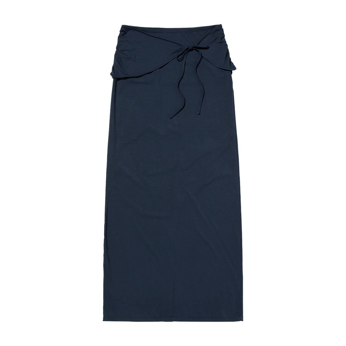 스웨이드 셔링 롱 스커트 네이비(Suade Shirring Long Skirt Navy)