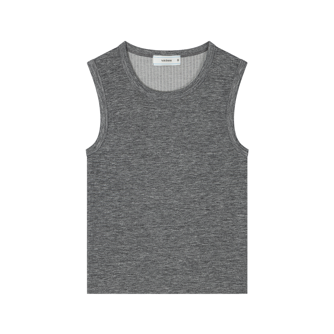 웨이비니스 플루티드 리브드 슬리브리스 라이트 그레이(Waviness Fluted Ribbed Sleeveless Light Grey)