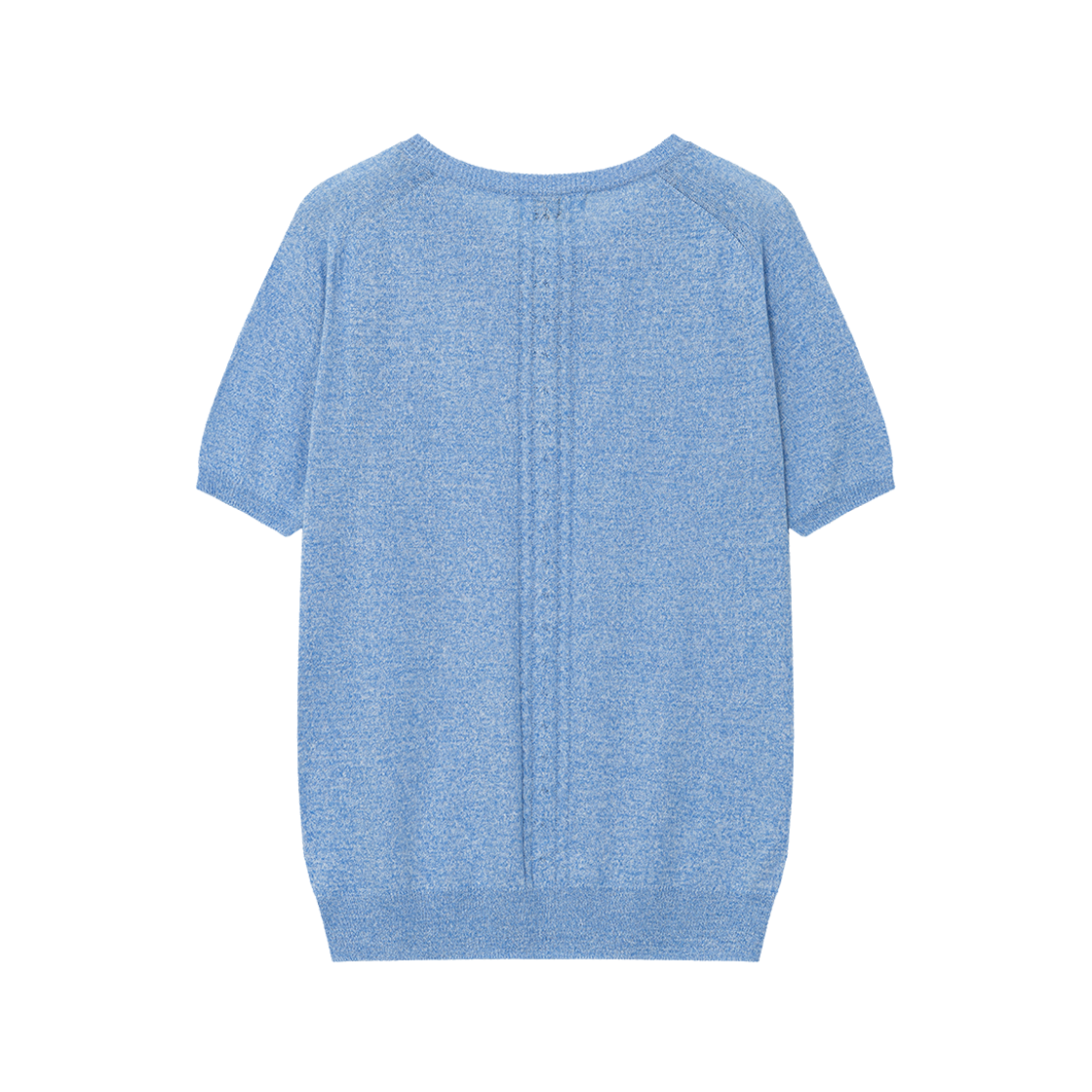 웨이비니스 새들 라인 헨리넥 하프 니트 멜란지 블루(Waviness Saddle Line Henley-neck Half Knit Melange Blue) - 2