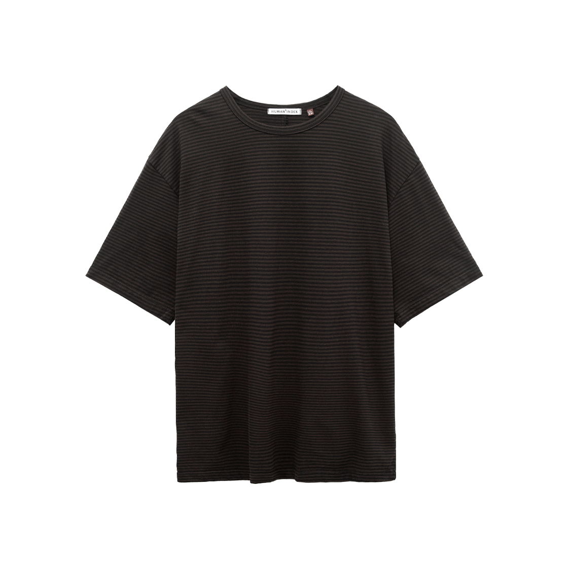 폴리테루 휴먼인덱스 휴먼 핀 스트라이프 1/2 티셔츠 브라운(Polyteru Human Index Human Pin Striped 1/2 T-Shirt Brown)