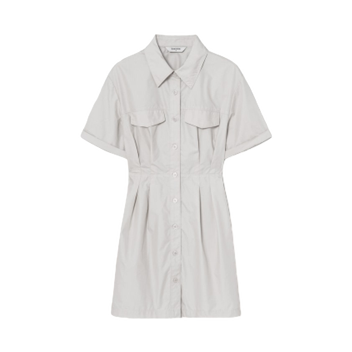 355571LY22 (W) 8seconds Cotton Blend Shirt Mini Onepiece Light Gray Silver