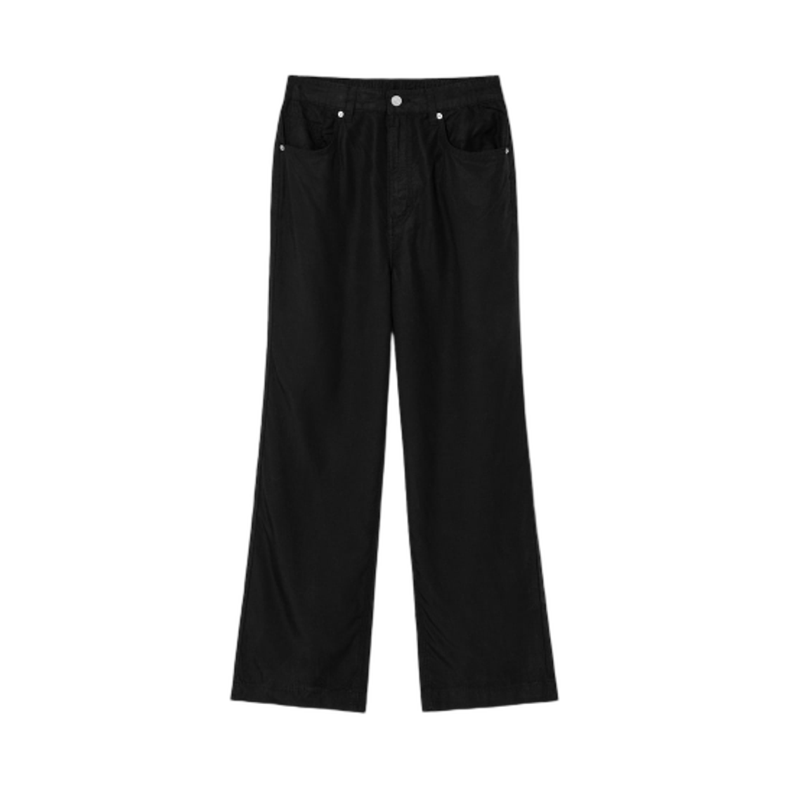 355421LPT5 (W) 8seconds Half Banding Wide Linen Pants Black