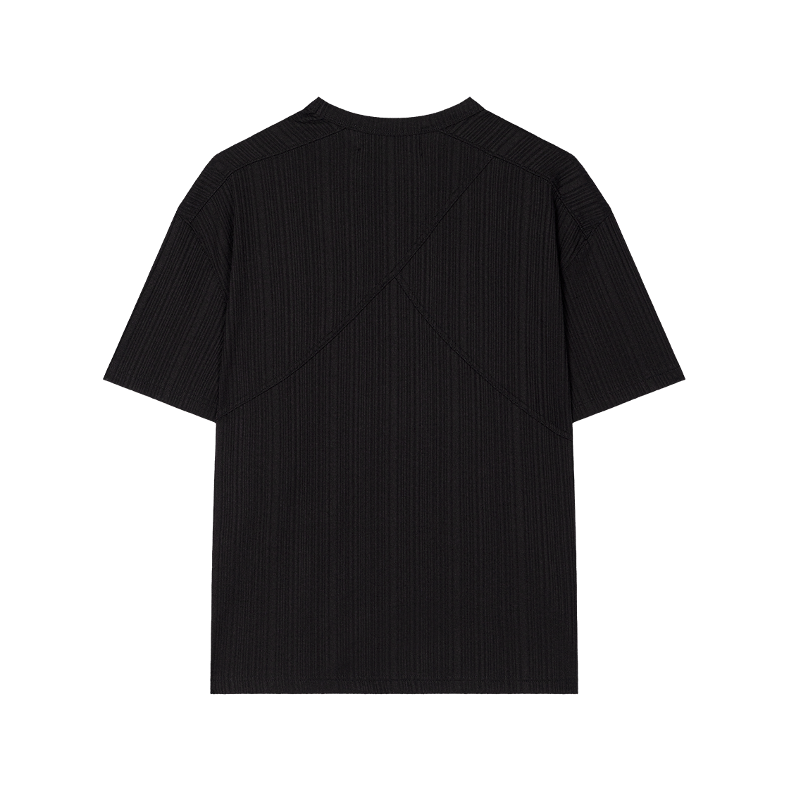 웨이비니스 립 텍스처드 티셔츠 블랙(Waviness Rib Textured T-shirts Black) - 2