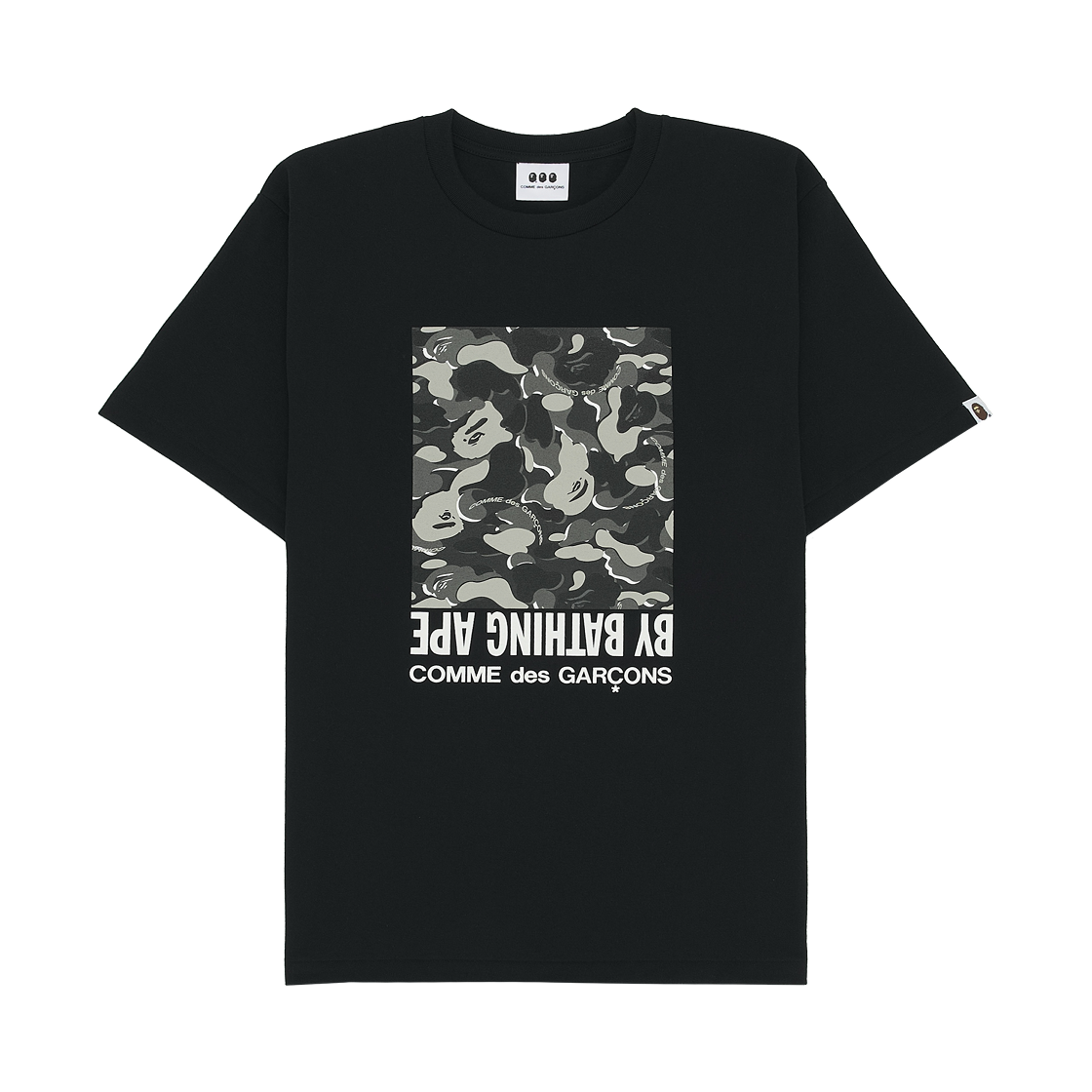 베이프 x 꼼데가르송 오사카 카모 박스 티셔츠 블랙(BAPE x Comme des Garcons Osaka Camo Box T-Shirt Black) - 1