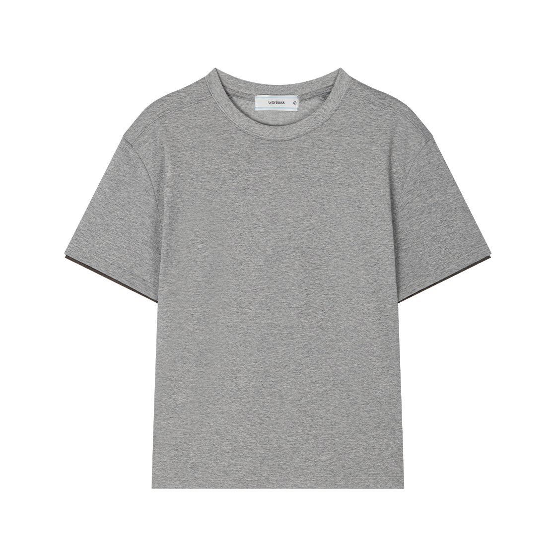 웨이비니스 스트라이프 레이어드 티셔츠 멜란지 그레이(Waviness Stripe Layered T-shirts Melange Grey)