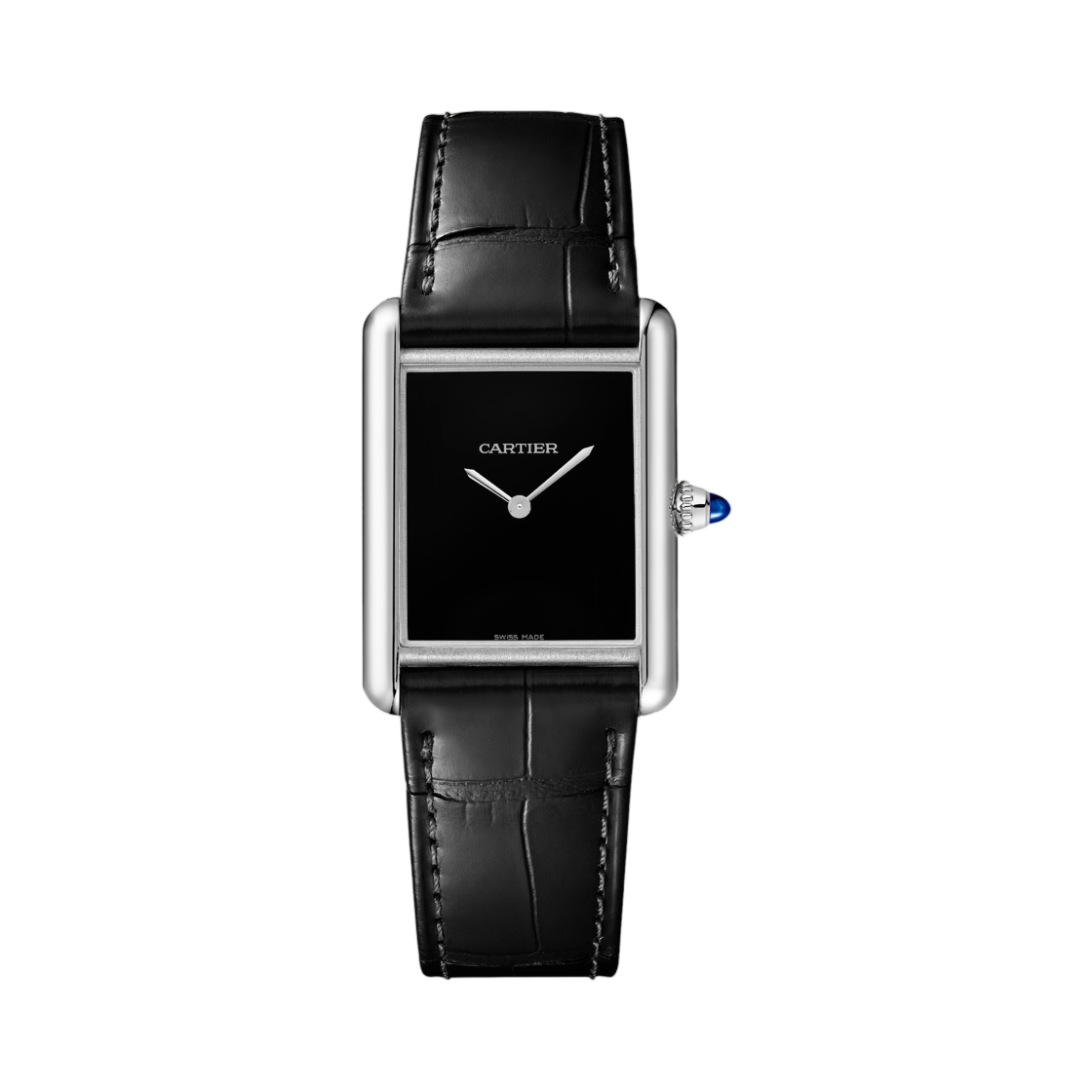 까르띠에 탱크 머스트 드 까르띠에 워치 스틸 앨리게이터 스킨(Cartier Tank Must De Cartier Watch Steel Alligator Skin)