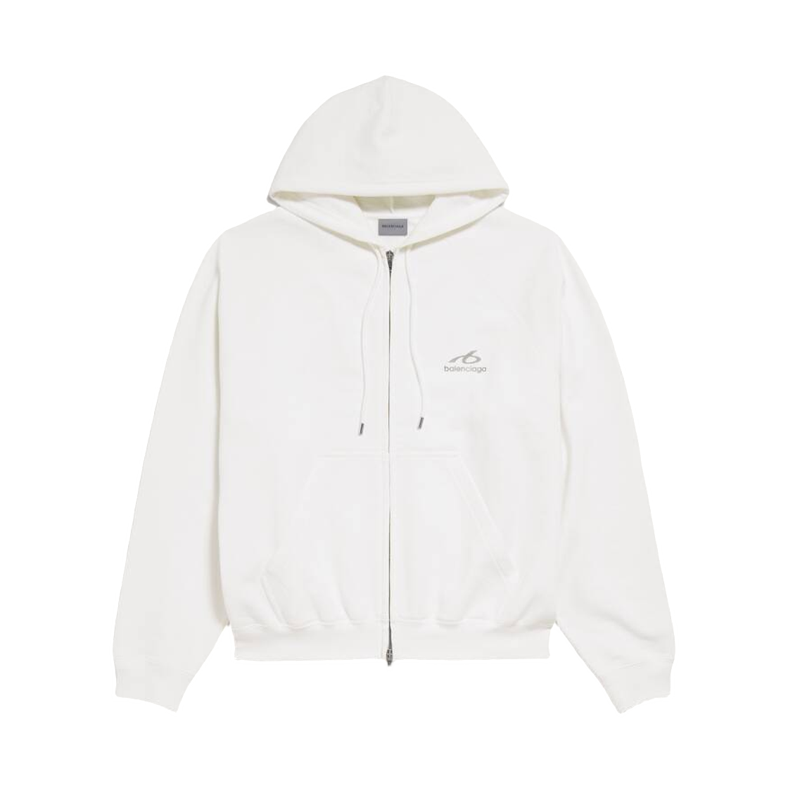 A0016VTUVQ59000 Balenciaga Bodies Zip-Up Hoodie White