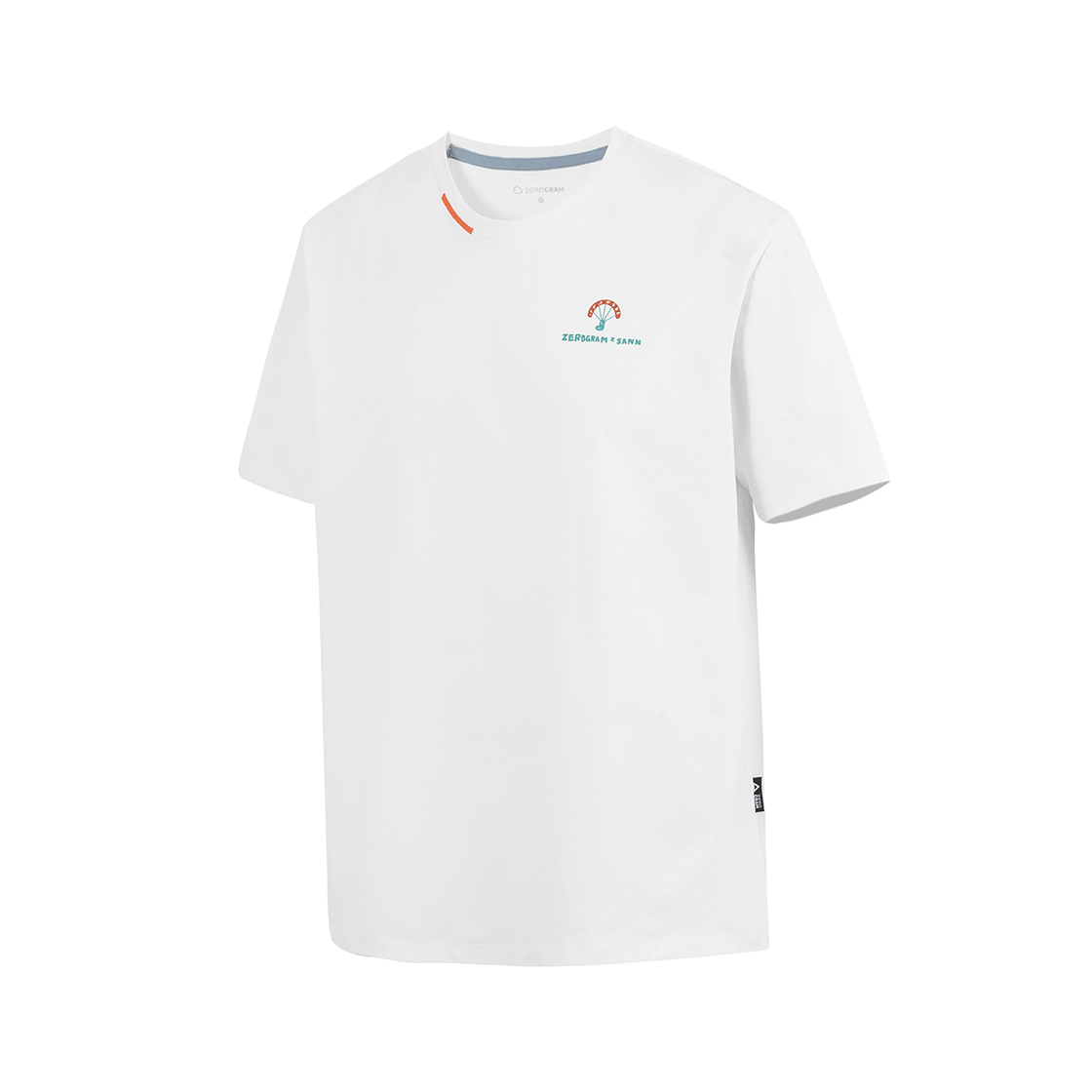 제로그램 x 산 트라이앵글 슬로건 백그래픽 티셔츠(ZEROGRAM x SANN Triangle Backgraphic SS White)