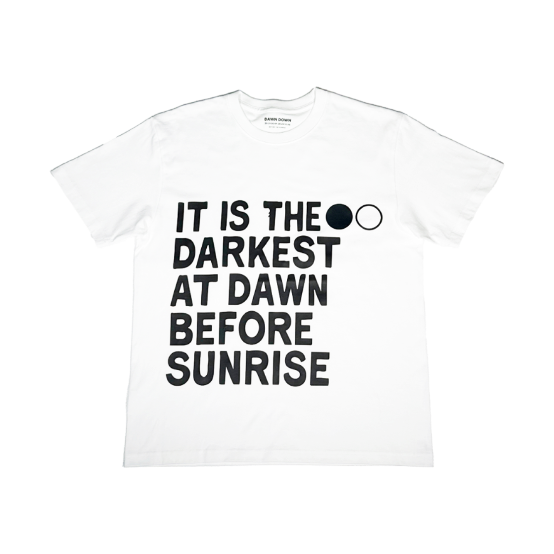 던다운 유니섹스 베이직 프린팅 반팔 티셔츠 - 화이트(DAWNDOWN Unisex Basic Printing Half Sleeve T-Shirt White)