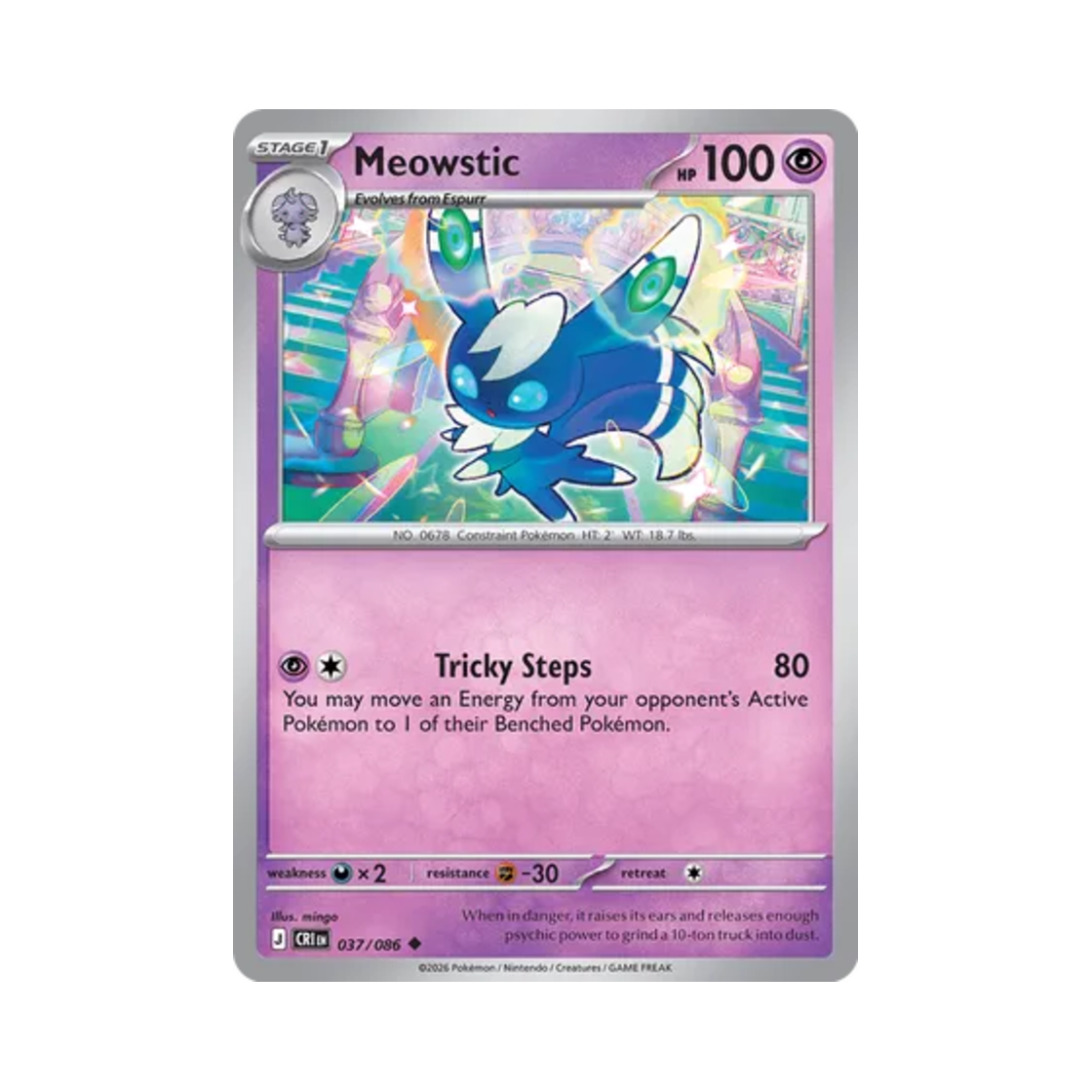 포켓몬 TCG 냐오닉스 U 카오스 라이징 (영문판)(Pokemon TCG Meowstic U Chaos Rising (English Ver.)) - 1