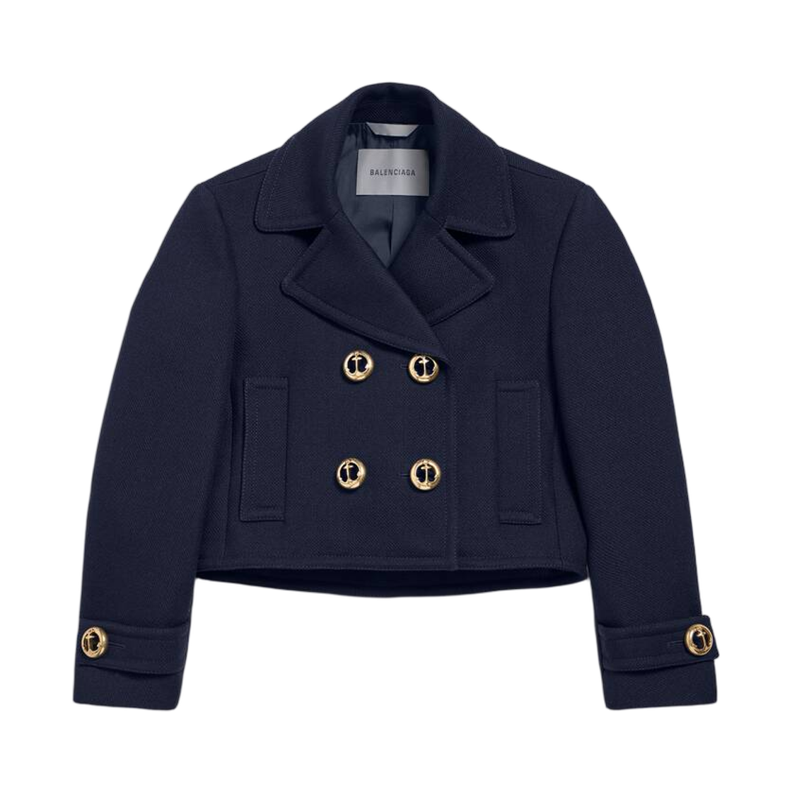 A002D7TUU168065 (W) Balenciaga Cropped Peacoat Navy